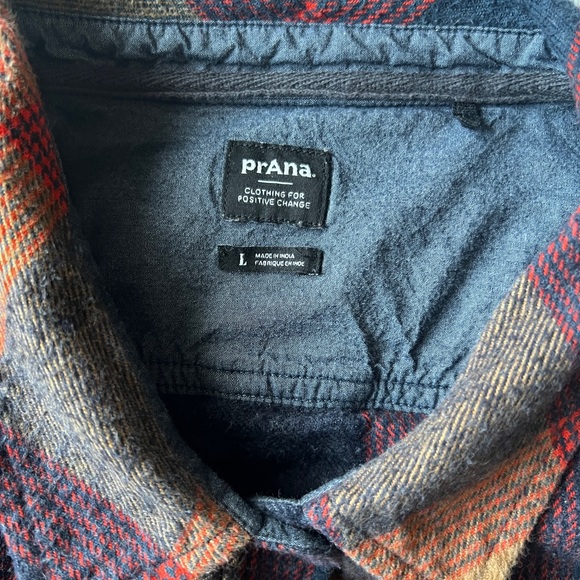 Womens Prana golden canyon Multicolor Plaid Button Down flannel Shirt size L - Picture 2 of 2